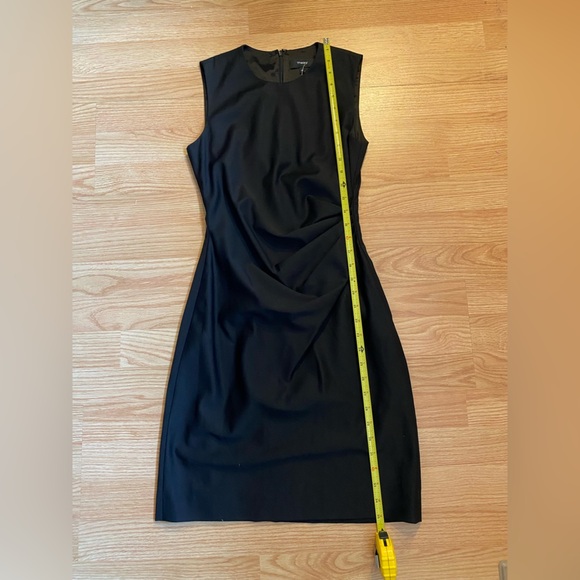 Theory Draped Front Black Dress Size 00 - Picture 7 of 7